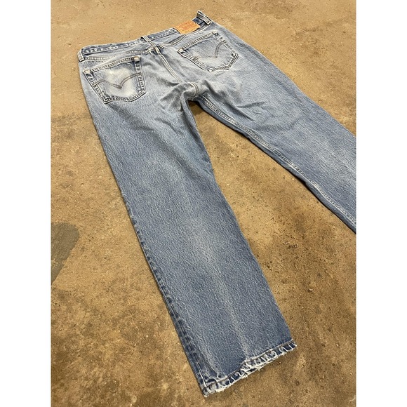 Vintage Levis 501 Jeans Mens 38x28 Light Blue Straight Leg Button Fly USA 90s - Picture 10 of 16